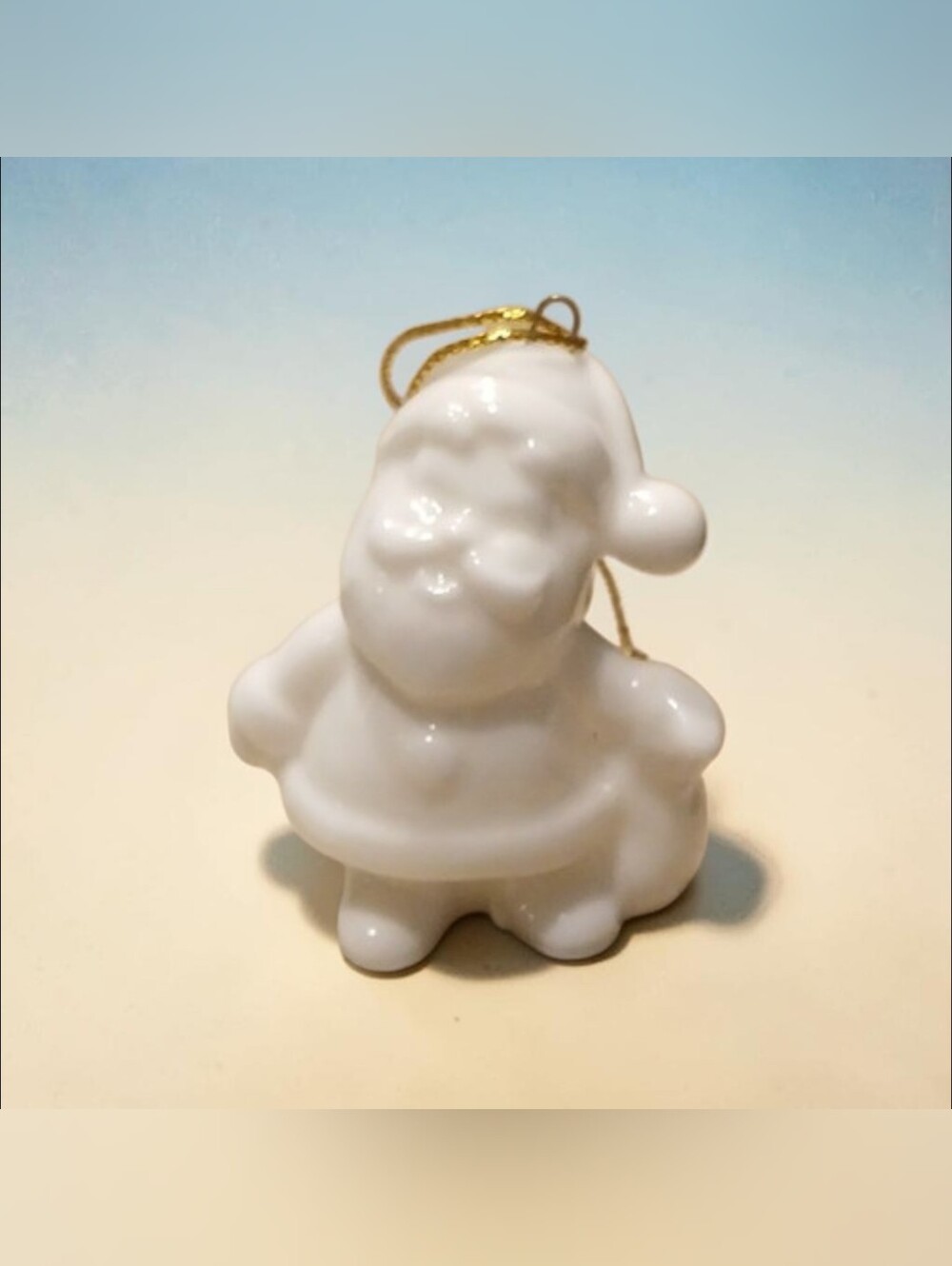 🎄Vintage Glazed Miniature Porcelain Santa Claus Ornament